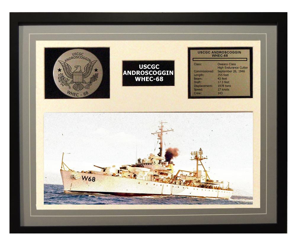 USCGC Androscoggin WHEC-68 Framed Coast Guard Ship Display