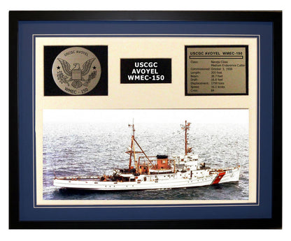 USCGC Avoyel WMEC-150 Framed Coast Guard Ship Display Blue