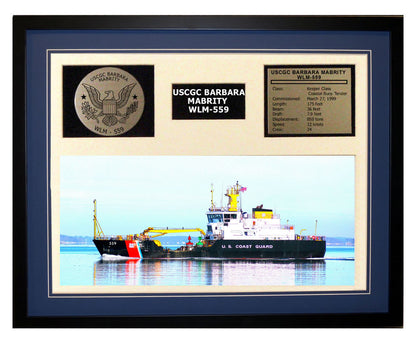 USCGC Barbara Mabrity WLM-559 Framed Coast Guard Ship Display Blue