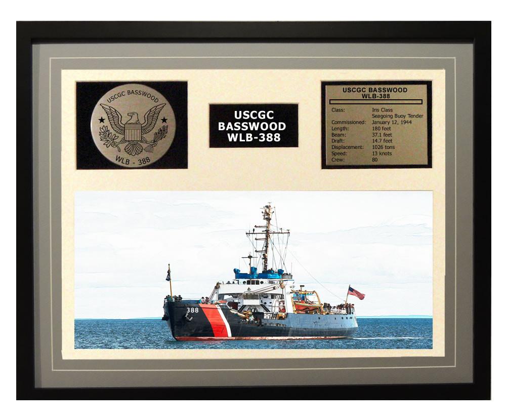 USCGC Basswood WLB-388 Framed Coast Guard Ship Display