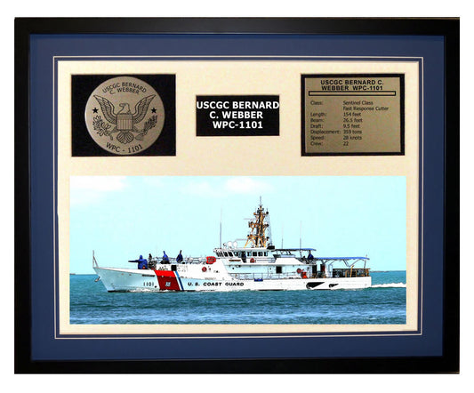 USCGC Bernard C. Webber WPC-1101 Framed Coast Guard Ship Display Blue