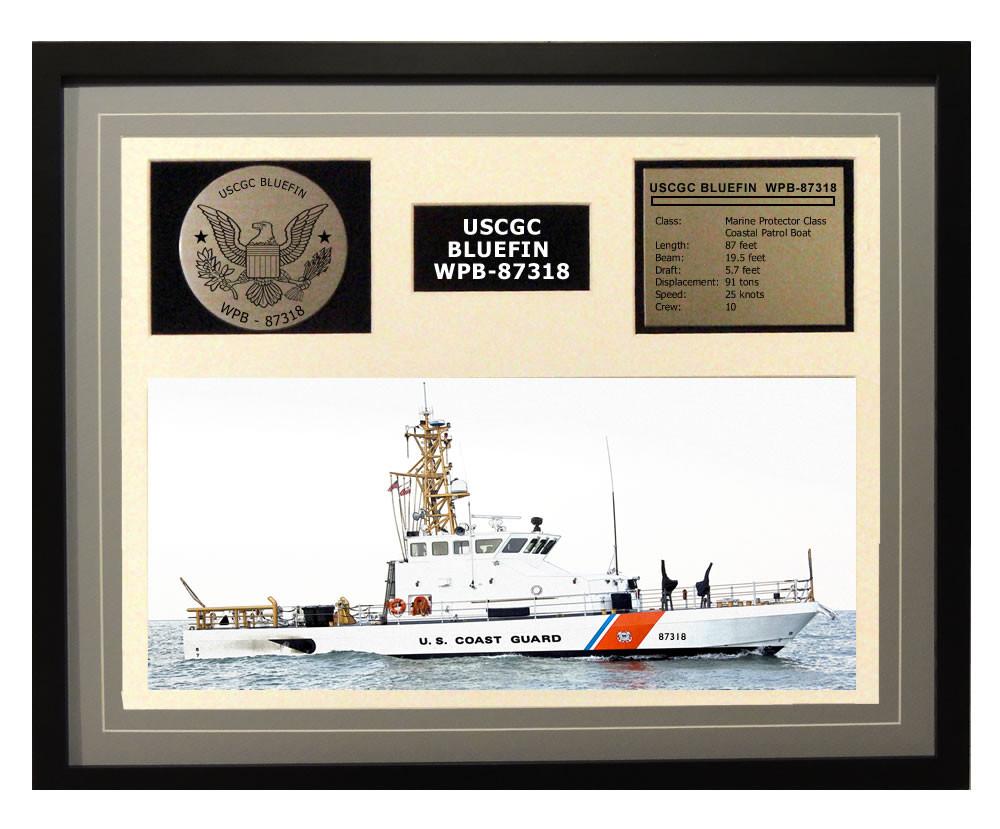 USCGC Bluefin WPB-87318 Framed Coast Guard Ship Display