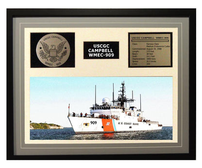 USCGC Campbell WMEC-909 Framed Coast Guard Ship Display