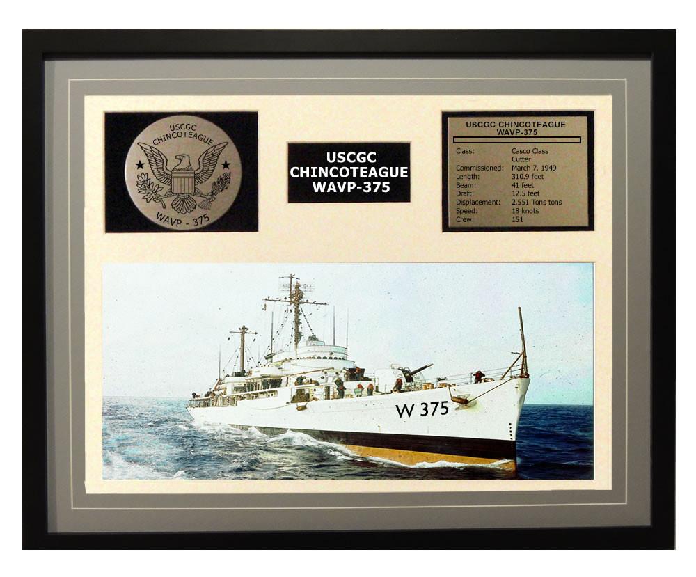 USCGC Chincoteague WAVP-375 Framed Coast Guard Ship Display
