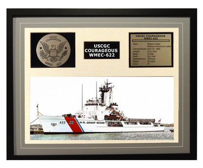 USCGC Courageous WMEC-622 Framed Coast Guard Ship Display