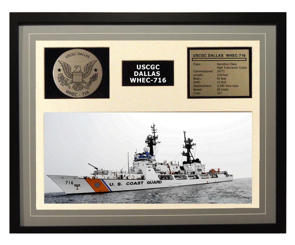 USCGC Dallas WHEC-716 Framed Coast Guard Ship Display