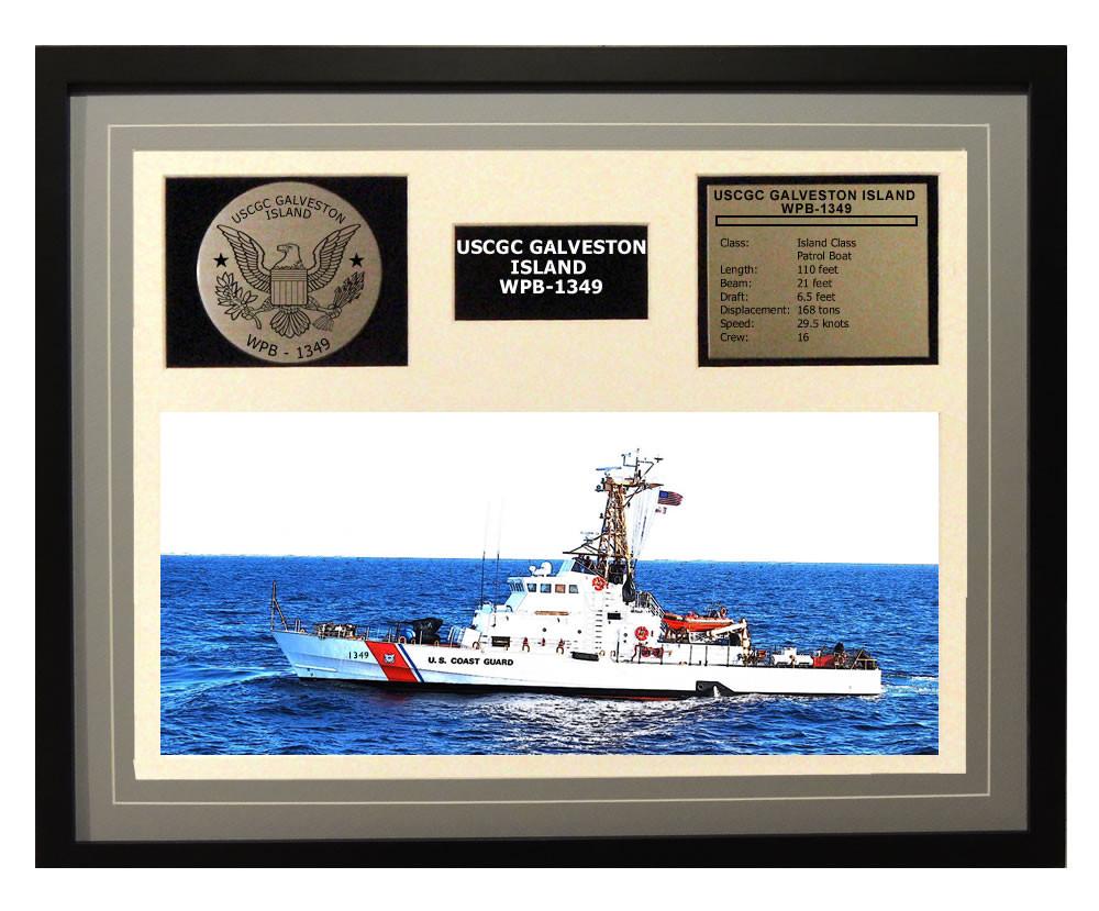 USCGC Galveston Island WPB-1349 Framed Coast Guard Ship Display