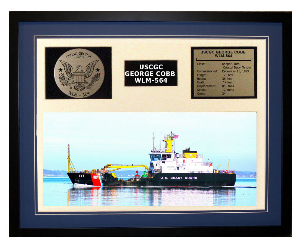 USCGC George Cobb WLM-564 Framed Coast Guard Ship Display Blue