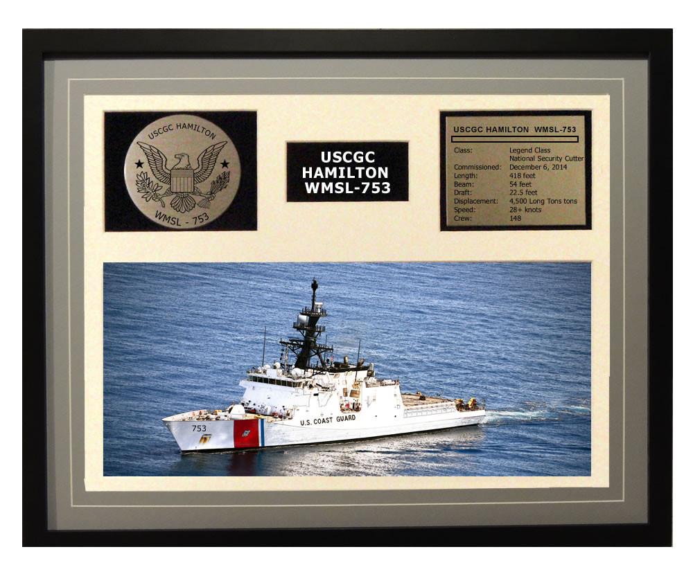 USCGC Hamilton WMSL-753 Framed Coast Guard Ship Display