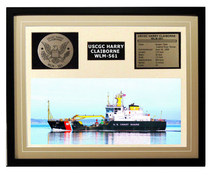 USCGC Harry Claiborne WLM-561 Framed Coast Guard Ship Display Brown