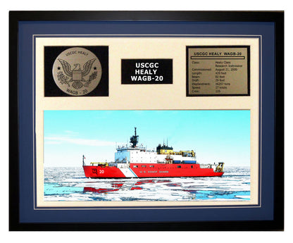 USCGC Healy WAGB-20 Framed Coast Guard Ship Display Blue