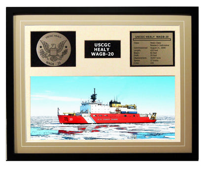USCGC Healy WAGB-20 Framed Coast Guard Ship Display Brown