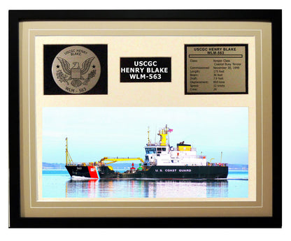 USCGC Henry Blake WLM-563 Framed Coast Guard Ship Display Brown