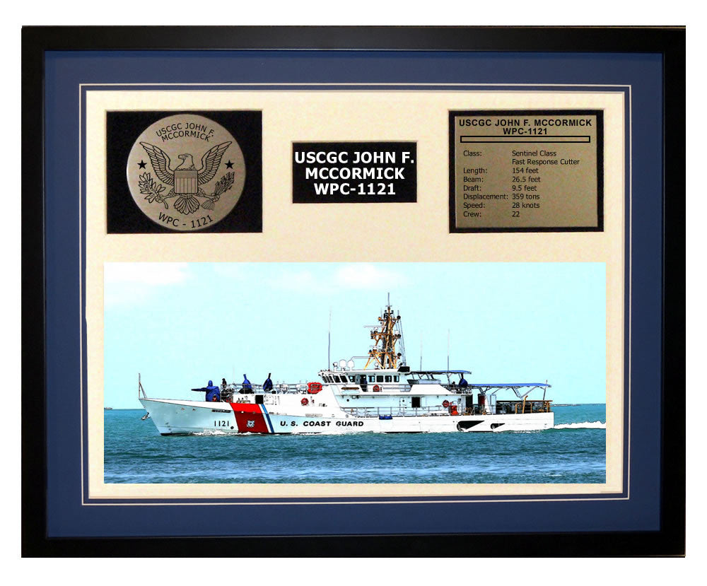 USCGC John F. Mccormick WPC-1121 Framed Coast Guard Ship Display Blue