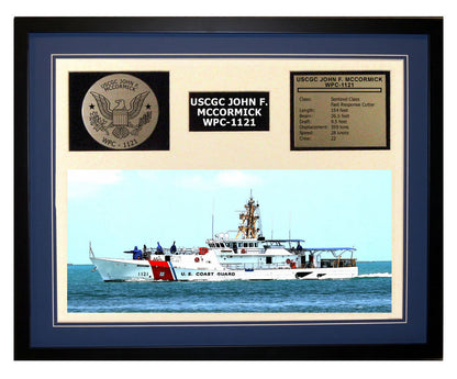 USCGC John F. Mccormick WPC-1121 Framed Coast Guard Ship Display Blue