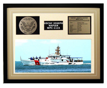 USCGC Joseph Napier WPC-1115 Framed Coast Guard Ship Display Brown