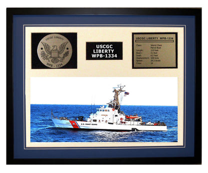 USCGC Liberty WPB-1334 Framed Coast Guard Ship Display Blue