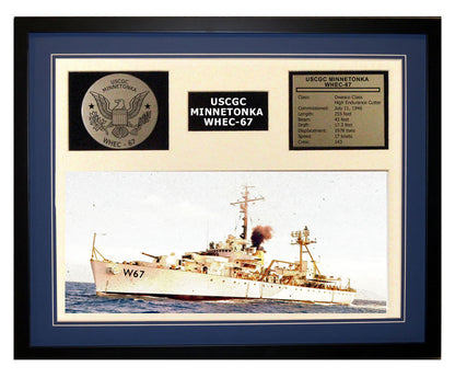 USCGC Minnetonka WHEC-67 Framed Coast Guard Ship Display Blue