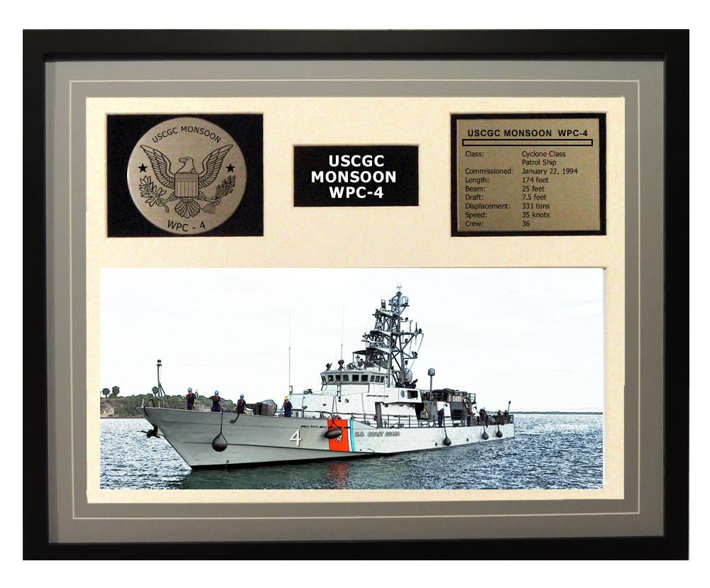 USCGC Monsoon WPC-4 Framed Coast Guard Ship Display
