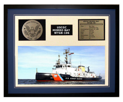 USCGC Morro Bay WTGB-106 Framed Coast Guard Ship Display Blue