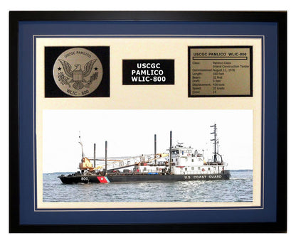 USCGC Pamlico WLIC-800 Framed Coast Guard Ship Display Blue