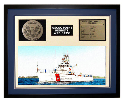 USCGC Point Bennett WPB-82351 Framed Coast Guard Ship Display Blue