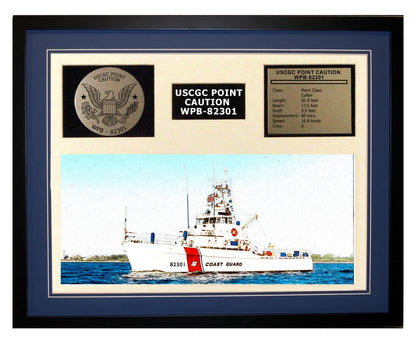 USCGC Point Caution WPB-82301 Framed Coast Guard Ship Display Blue