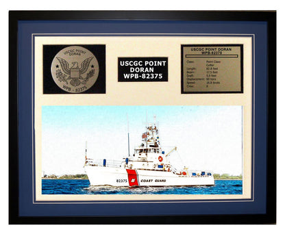 USCGC Point Doran WPB-82375 Framed Coast Guard Ship Display Blue