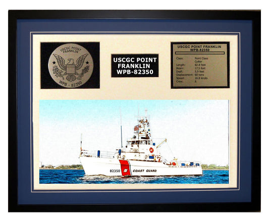 USCGC Point Franklin WPB-82350 Framed Coast Guard Ship Display Blue