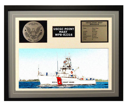 USCGC Point Mast WPB-82316 Framed Coast Guard Ship Display