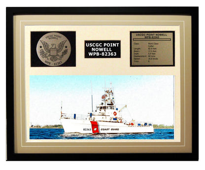 USCGC Point Nowell WPB-82363 Framed Coast Guard Ship Display Brown
