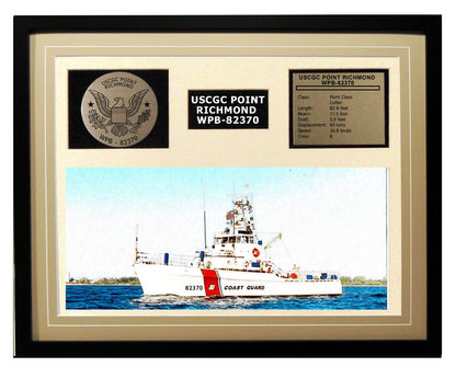 USCGC Point Richmond WPB-82370 Framed Coast Guard Ship Display Brown