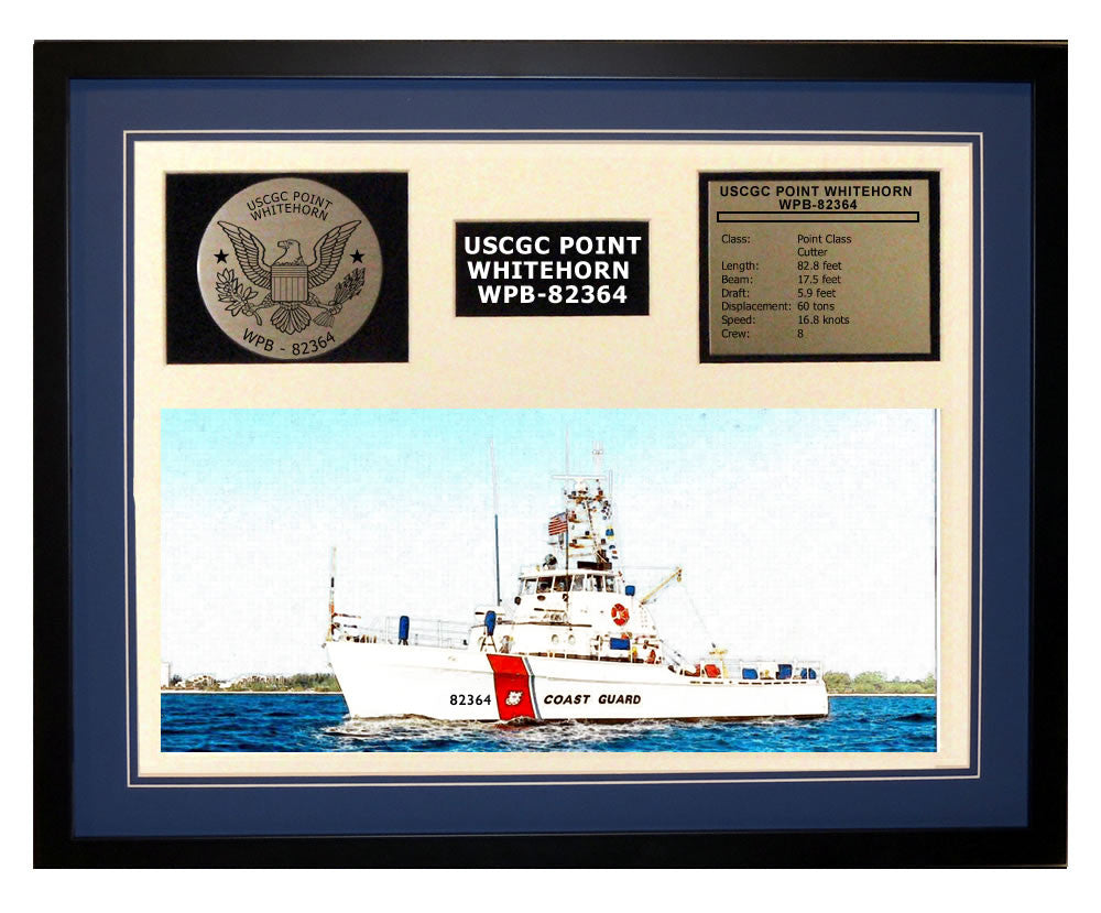 USCGC Point Whitehorn WPB-82364 Framed Coast Guard Ship Display Blue