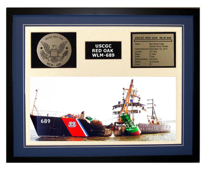 USCGC Red Oak WLM-689 Framed Coast Guard Ship Display Blue