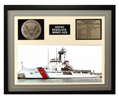USCGC Resolute WMEC-620 Framed Coast Guard Ship Display