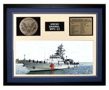USCGC Shamal WPC-13 Framed Coast Guard Ship Display Blue