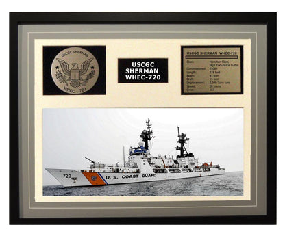 USCGC Sherman WHEC-720 Framed Coast Guard Ship Display
