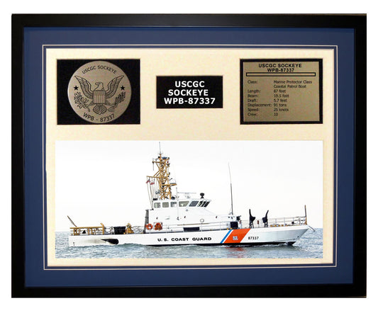 USCGC Sockeye WPB-87337 Framed Coast Guard Ship Display Blue