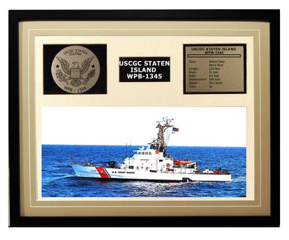 USCGC Staten Island WPB-1345 Framed Coast Guard Ship Display Brown