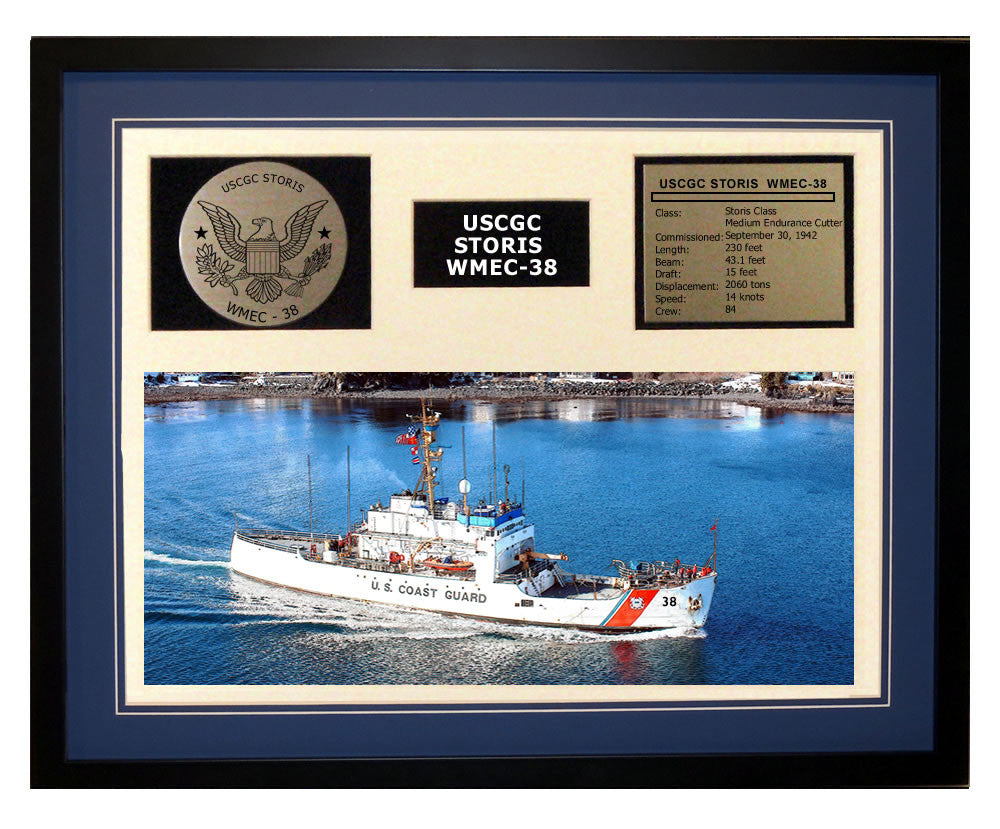 USCGC Storis WMEC-38 Framed Coast Guard Ship Display Blue