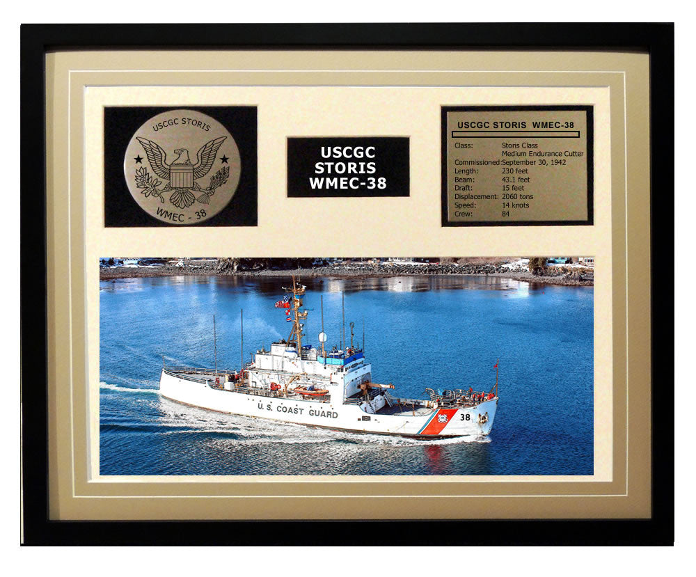 USCGC Storis WMEC-38 Framed Coast Guard Ship Display Brown