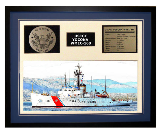 USCGC Yocona WMEC-168 Framed Coast Guard Ship Display Blue